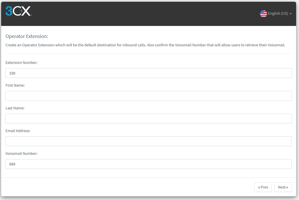 Configure Operator and Voicemail